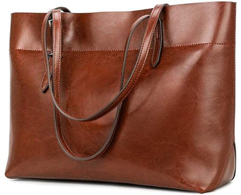 vintage genuine leather tote shoulder bag