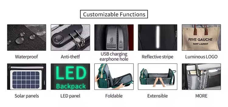 customized function of backpack