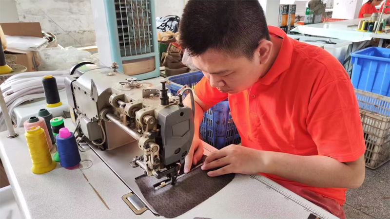 sewing a leather bags