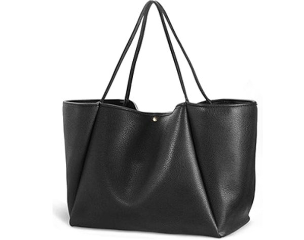 2 oversize pu leather tote women weekender bag shopper handbag travel purse