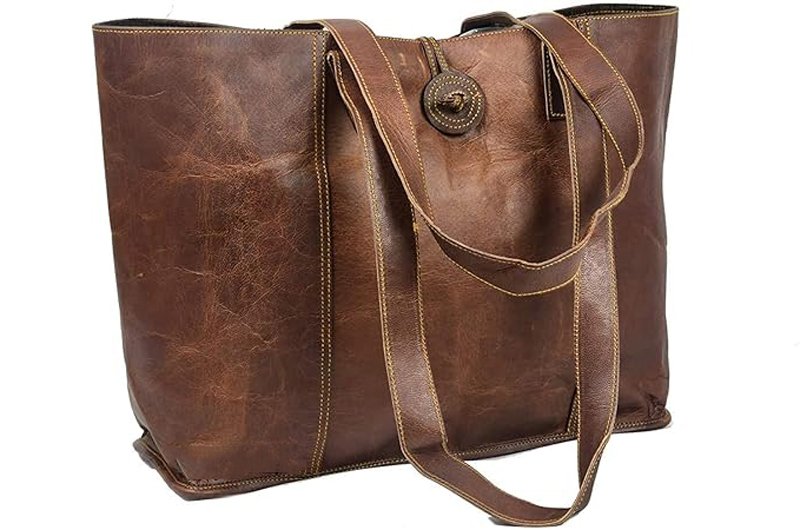 7 vintage genuine leather tote bag handbag shopper purse shoulder bag for women office laptop bag