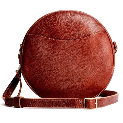 leather circle crossbody bag