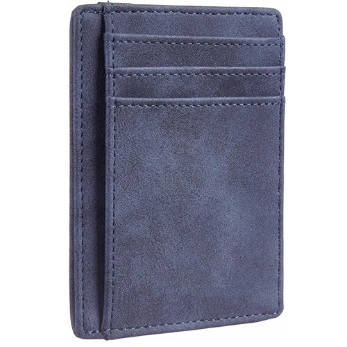 Leather rfid blocking slim wallet