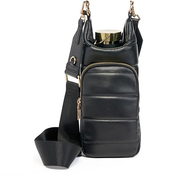 vegan leather water bottle holder