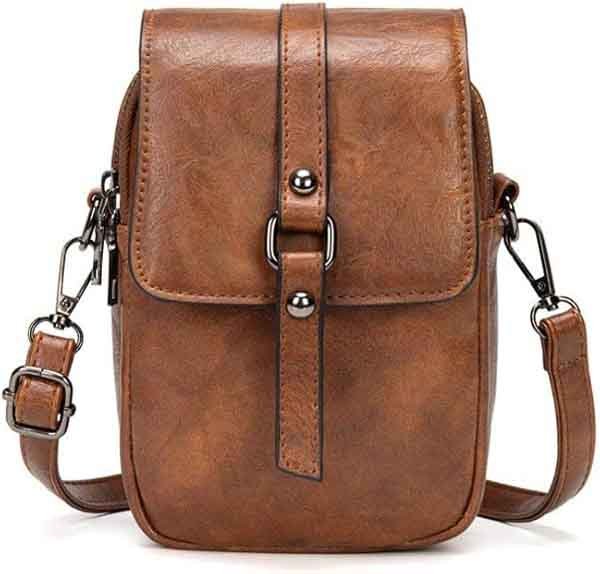 2 small leather shoulder purse and handbag