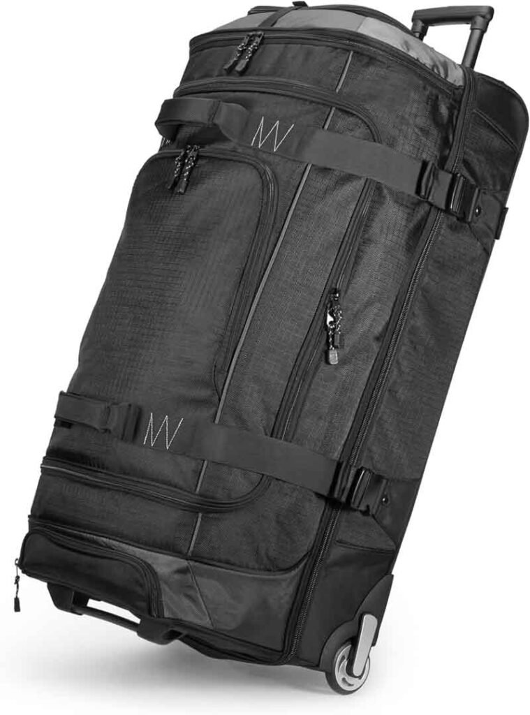 4 large rolling duffle bag with wheels and handle
