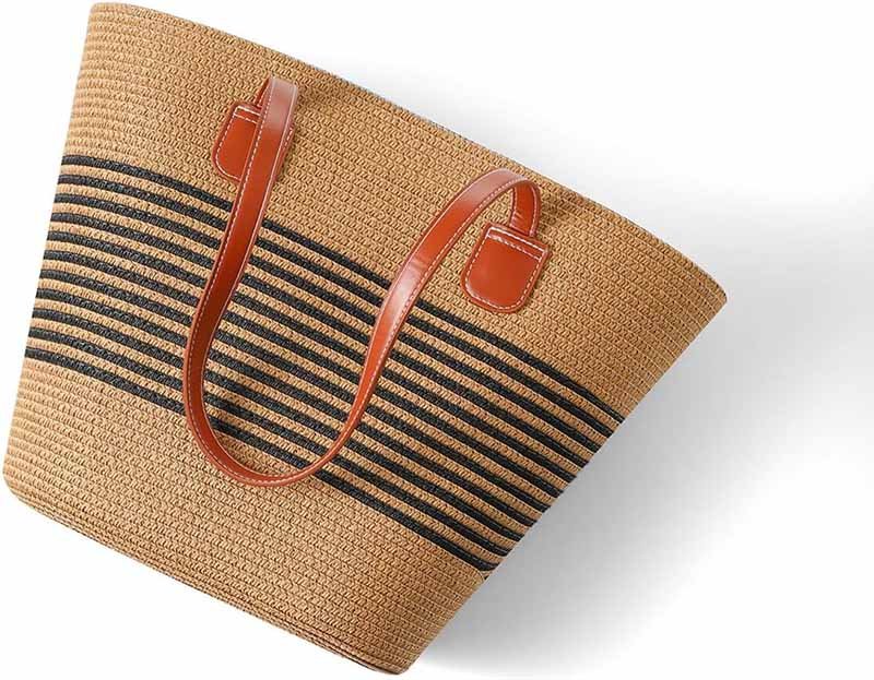 2. straw or woven beach bags