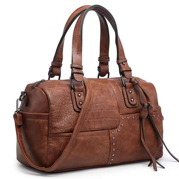leather barrel bag