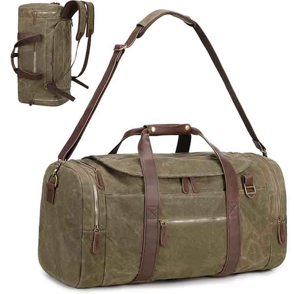 waxed canvas duffle bag