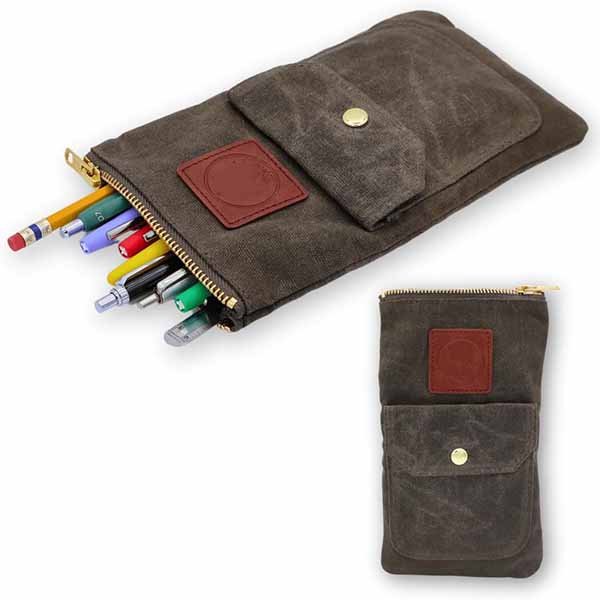 waxed canvas pencil case