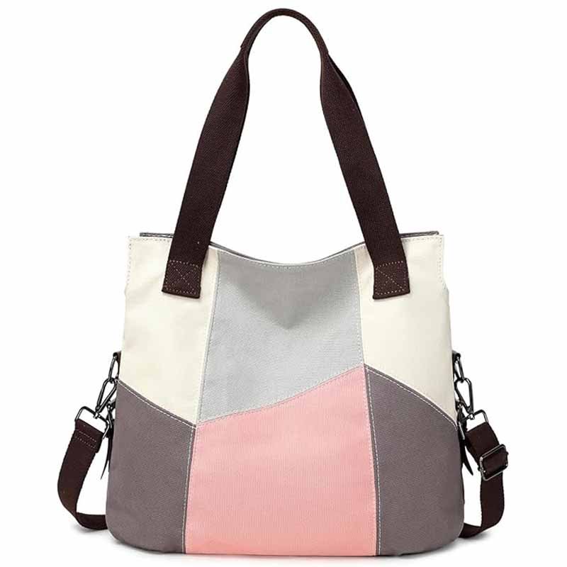 10 8 color block casual tote