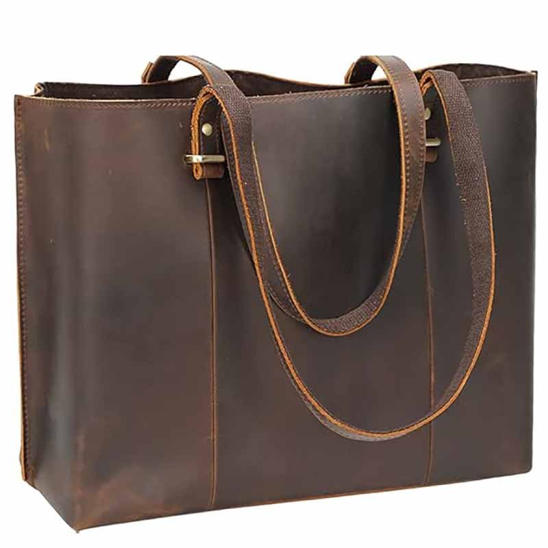 13 12top grain leather executive tote