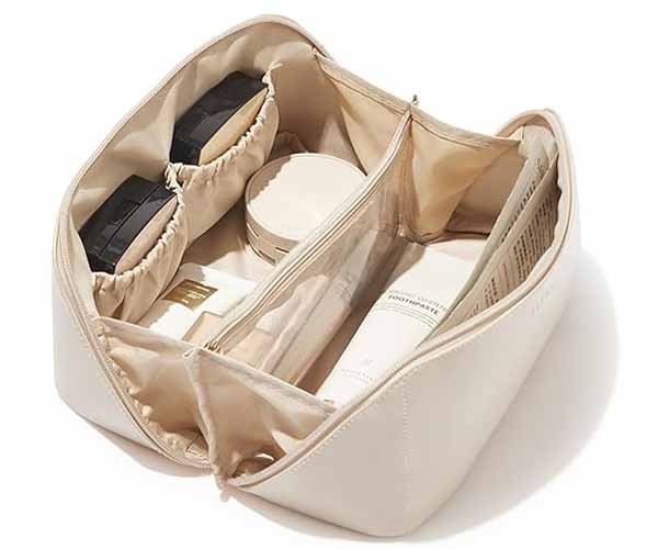 6. multi compartment cosmetic bags