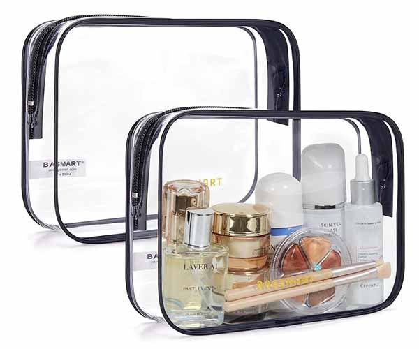 7. transparent & pvc cosmetic bags