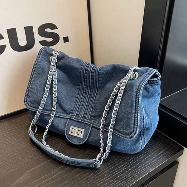 denim chain bag