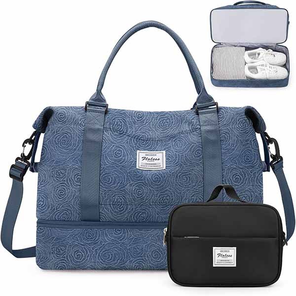 denim weekender bag