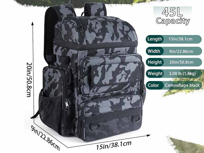 how to define capacity for fishing bags