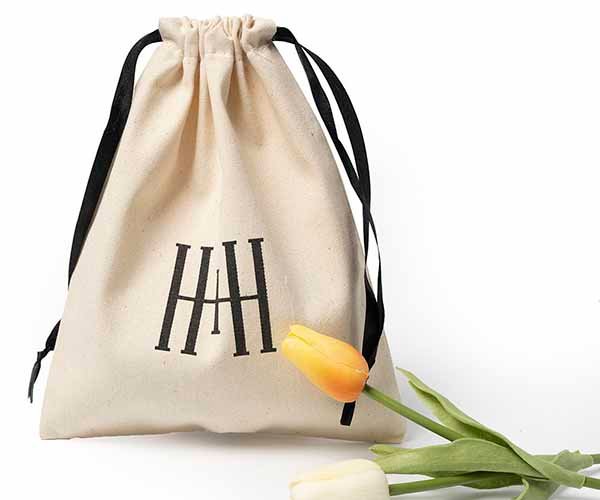 2. screen printing cotton drawstring bags
