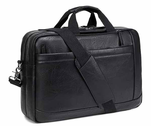 5. structured pu microfiber leather messenger bags