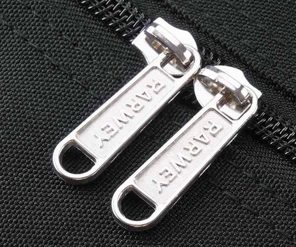 1. main compartment zippers