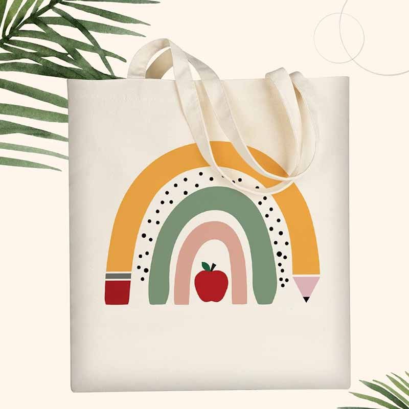 1. canvas teacher tote bags