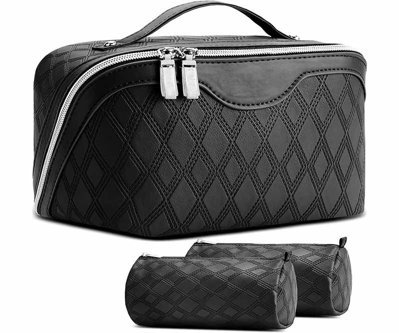 3. cosmetic bag and brush pouch gift set