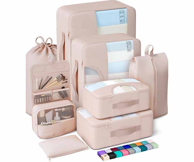 3. cosmetic pouch and travel organizer set