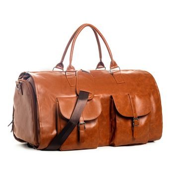 Leather travel garment bags